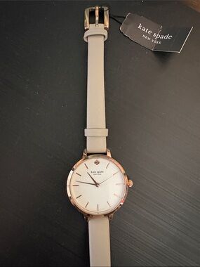 kate spade Neutral Beige Leather Strap Watch